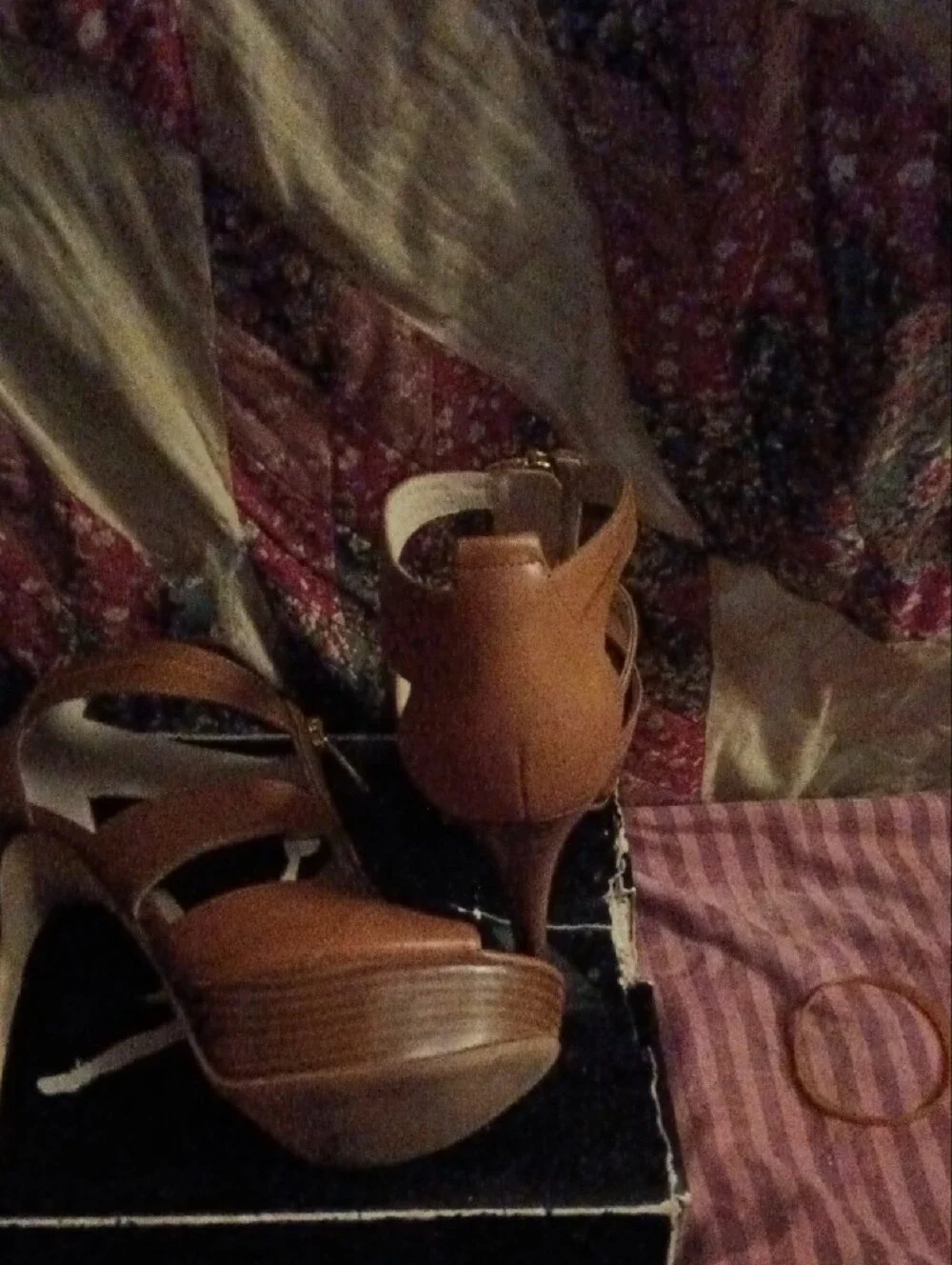MICHAEL Michael Kors Tan Brown Strappy Zip Front Heeled Sandals
